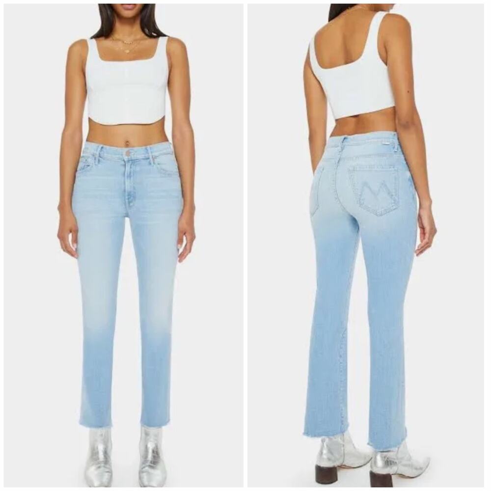 Mother The Insider Ankle Fray Size 32 Friendly Reminder High Waisted Light Wash